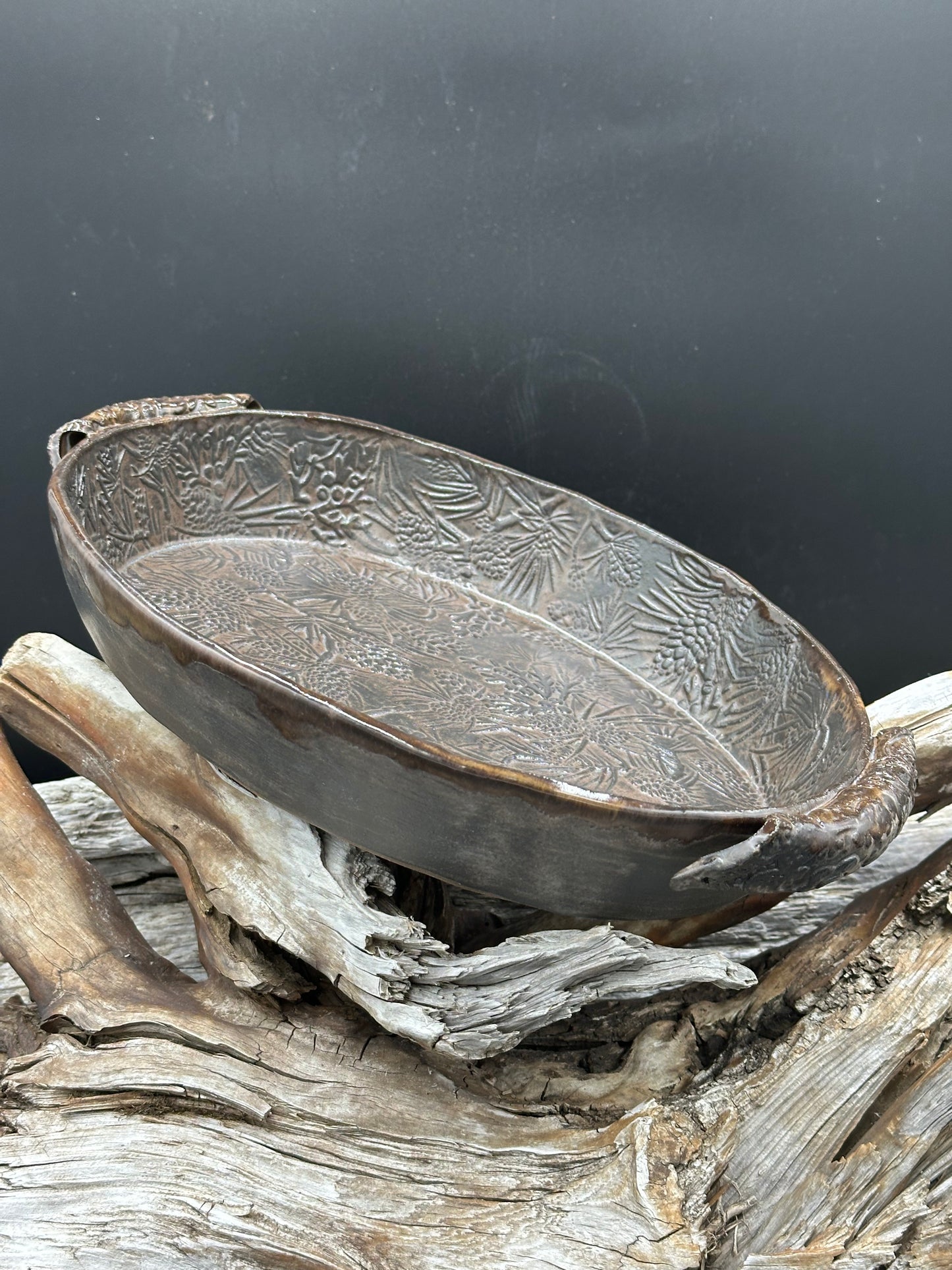 Brown Oval Baking Dish approximately approximately 8”x12” (B0102)