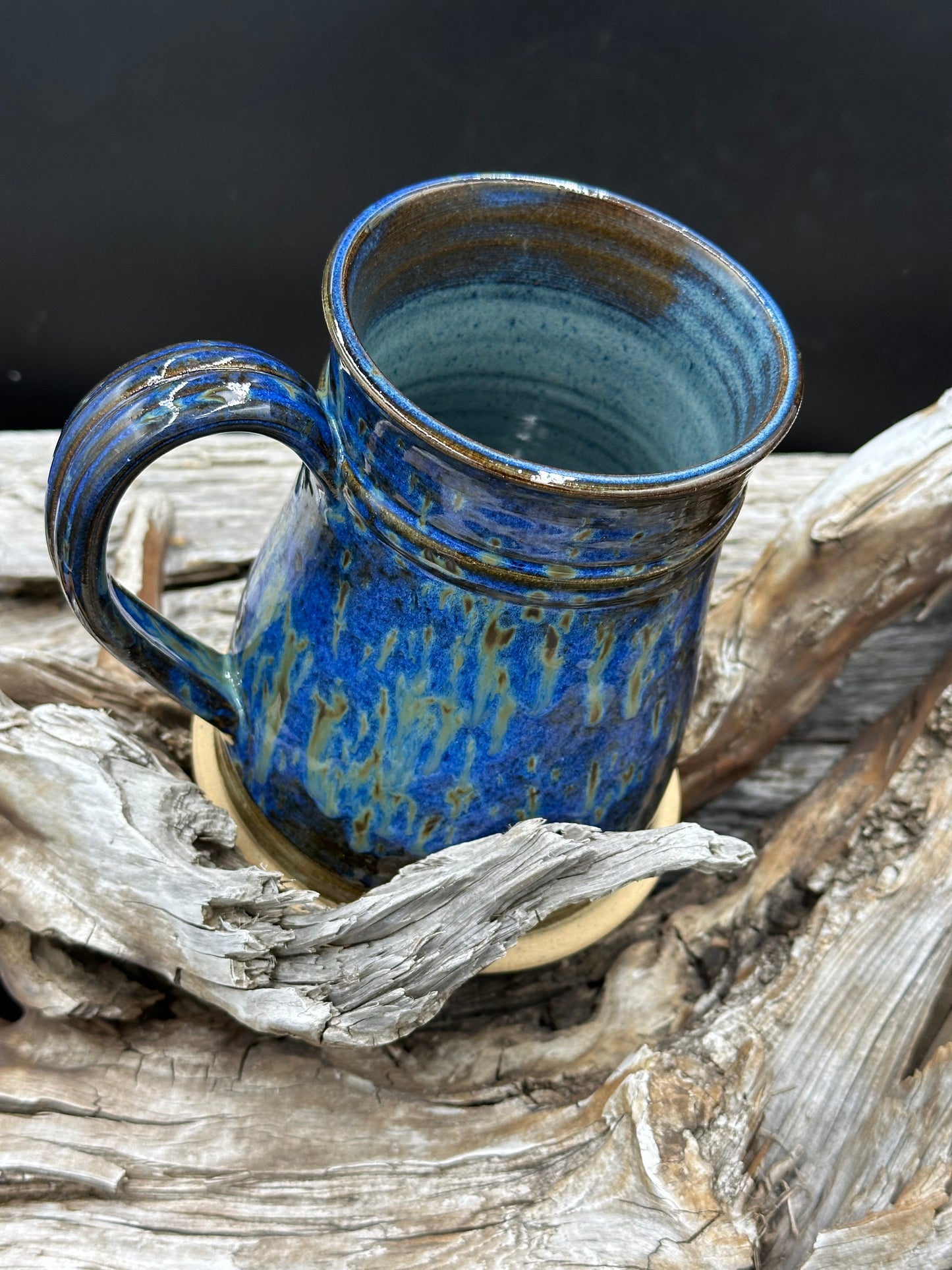 Tankard in Brown, Blue and Green approximately 24 ounces (TS0101)